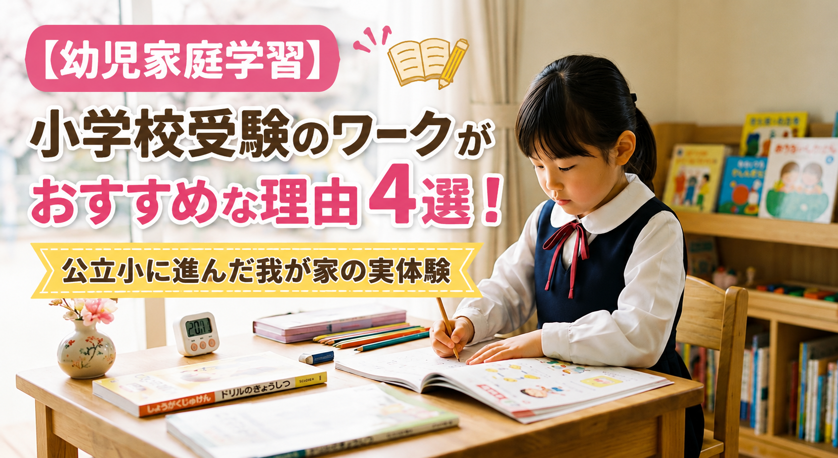 【幼児家庭学習】小学校受験のワークがおすすめな理由4選！公立小に進んだ我が家の実体験