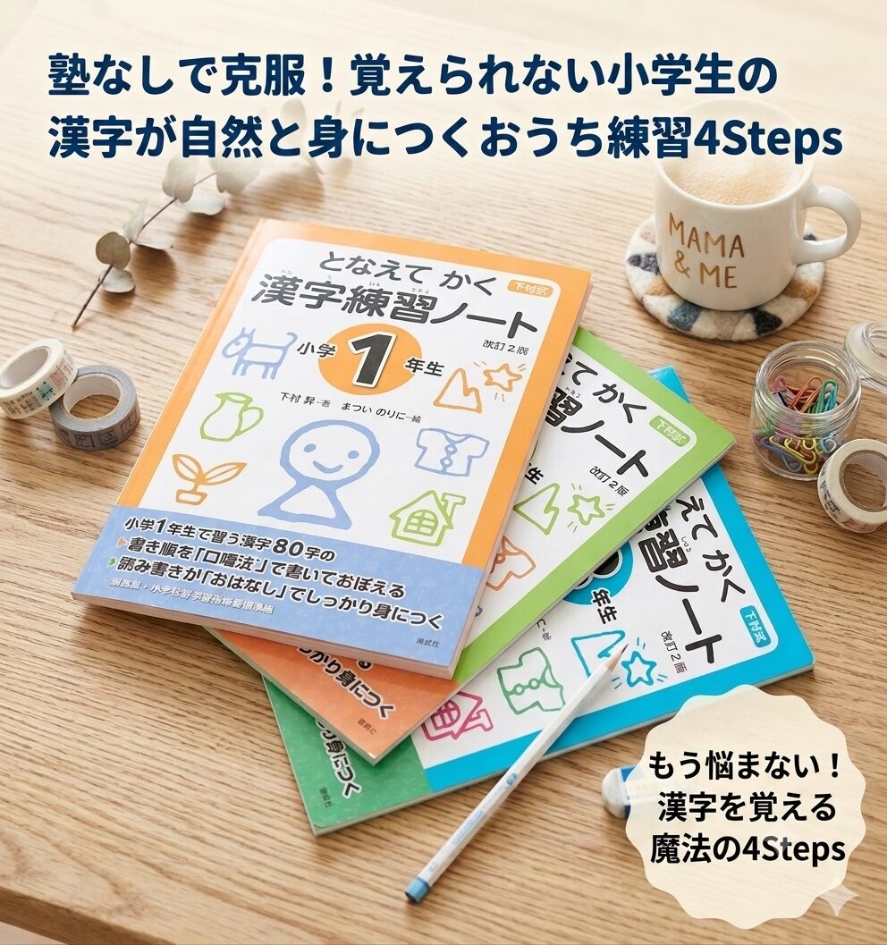 塾なしで克服！覚えられない小学生の漢字が自然と身につくおうち練習4Steps