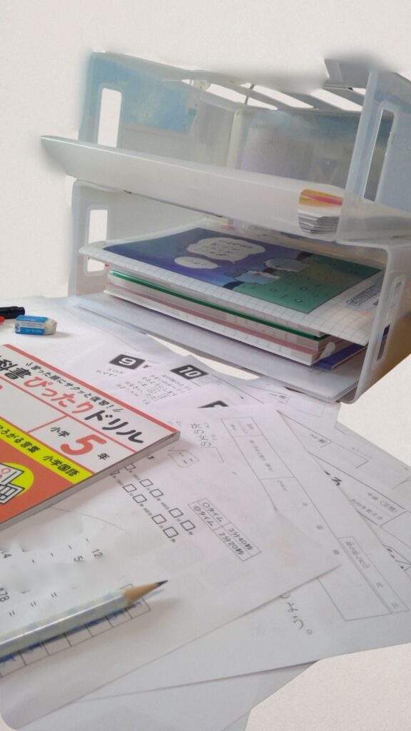 机の上